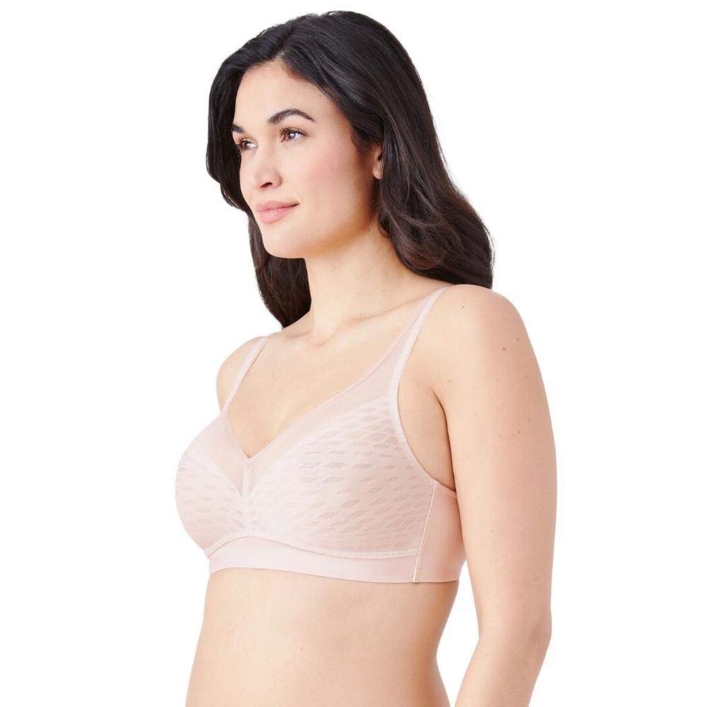 NWT New Wacoal Nude Beige Elevated Allure Wire Free Bra in Rose Dust - Picture 2 of 3